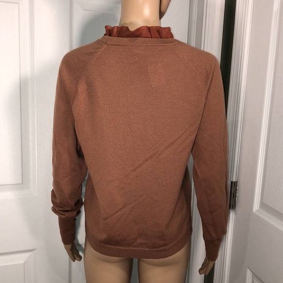 J. Crew Brown Wool/Silk Cardigan M - Picture 5 of 6